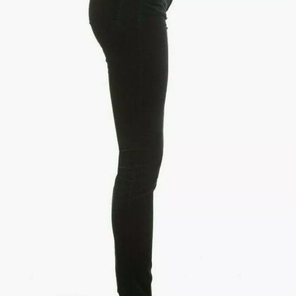 JOIE VELVET MID-RISE SKINNY STRETCH JEANS CAVIAR BLACK - Picture 4 of 8